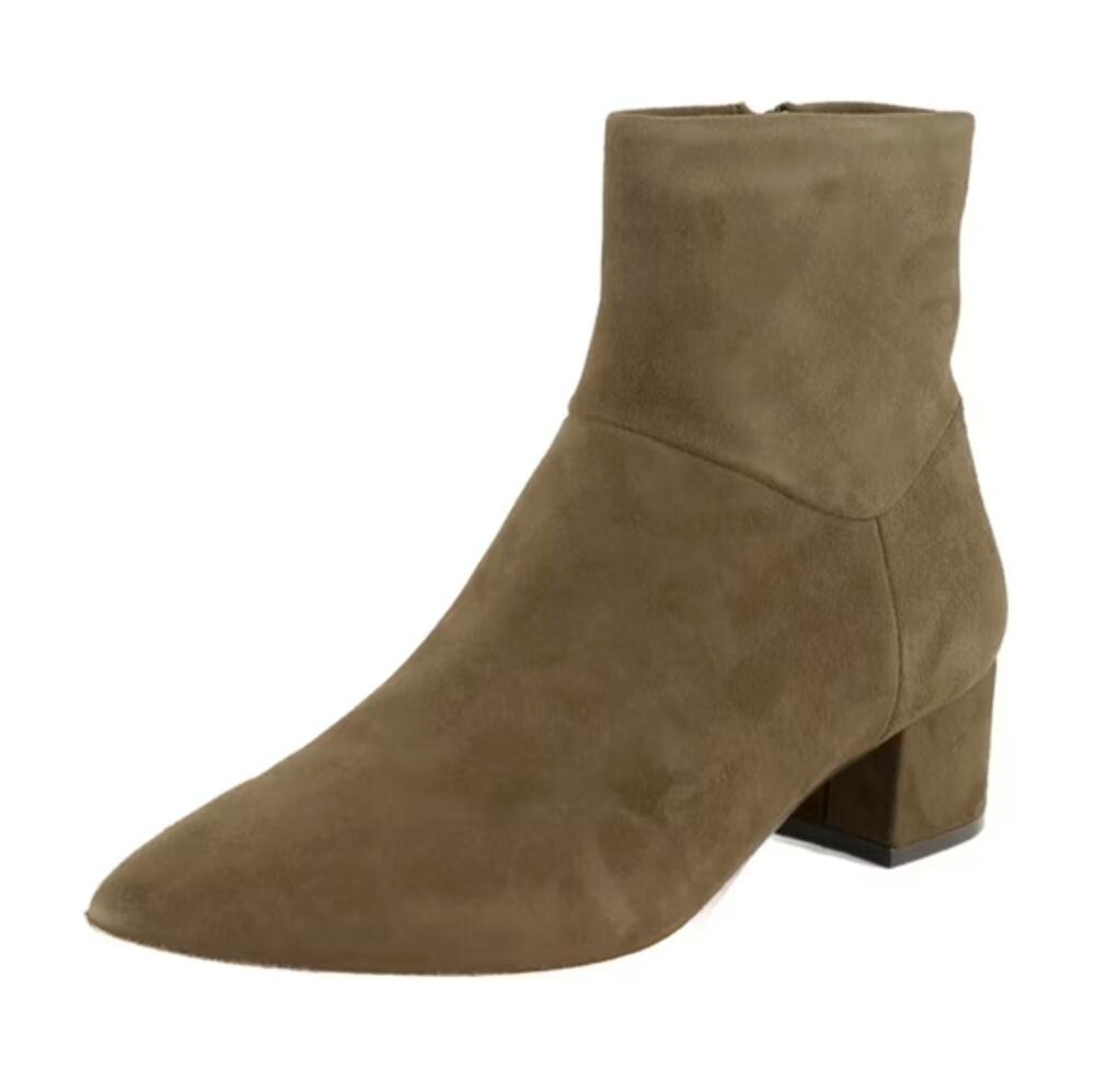 NWT Blondo Amy Womens Size 7M Taupe Suede Waterproof Ankle Boots Pointed Toe